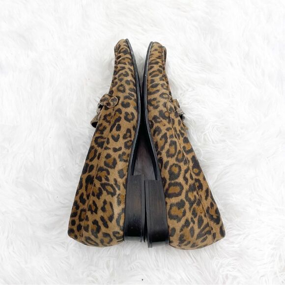 Stuart Weitzman Jeweled Leopard Print Suede Loafers - Picture 9 of 11
